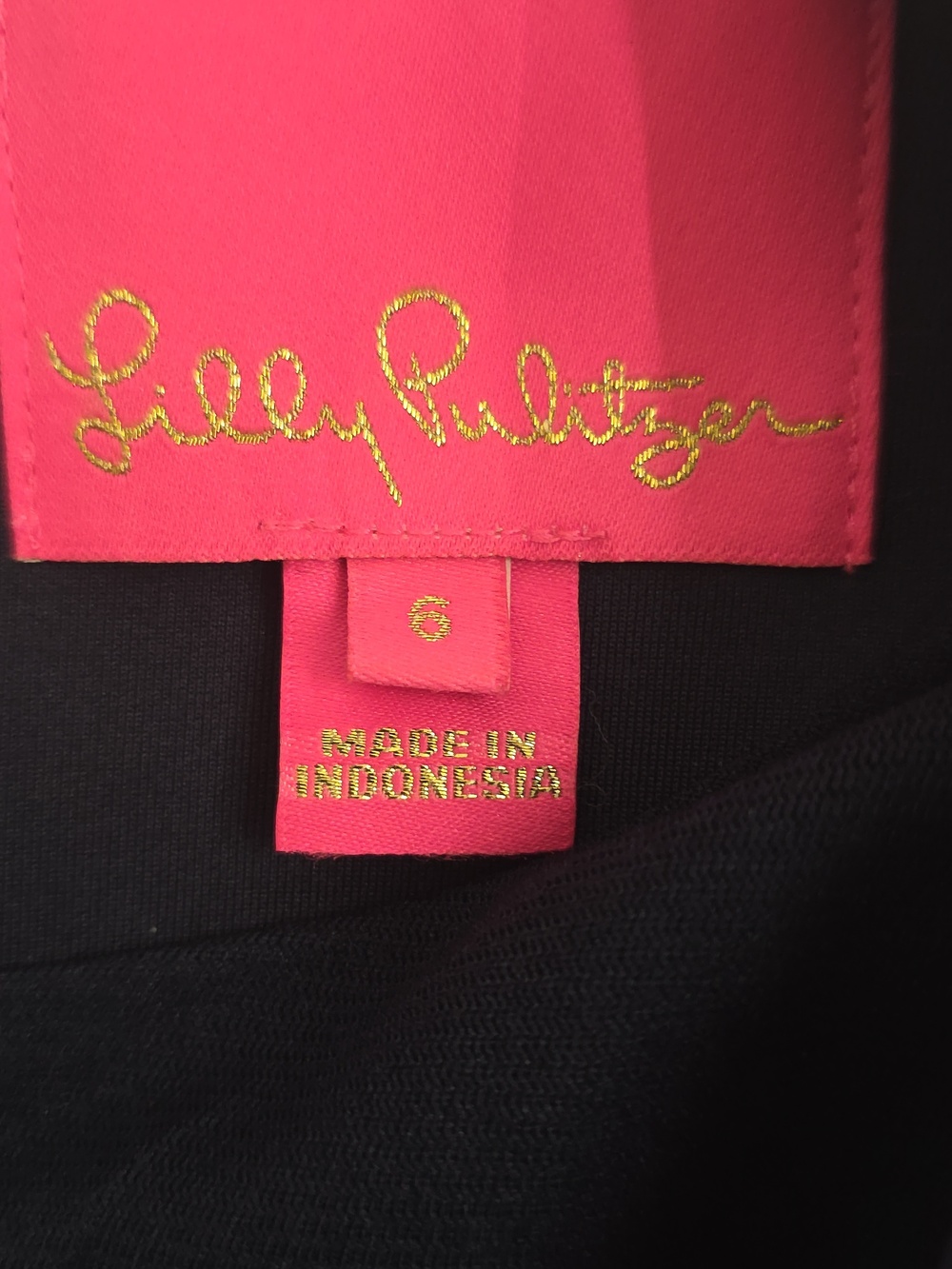 Lilly Pulitzer Navy Fit-and-Flare Dress with Cream Trim Size - Picture 5 of 5